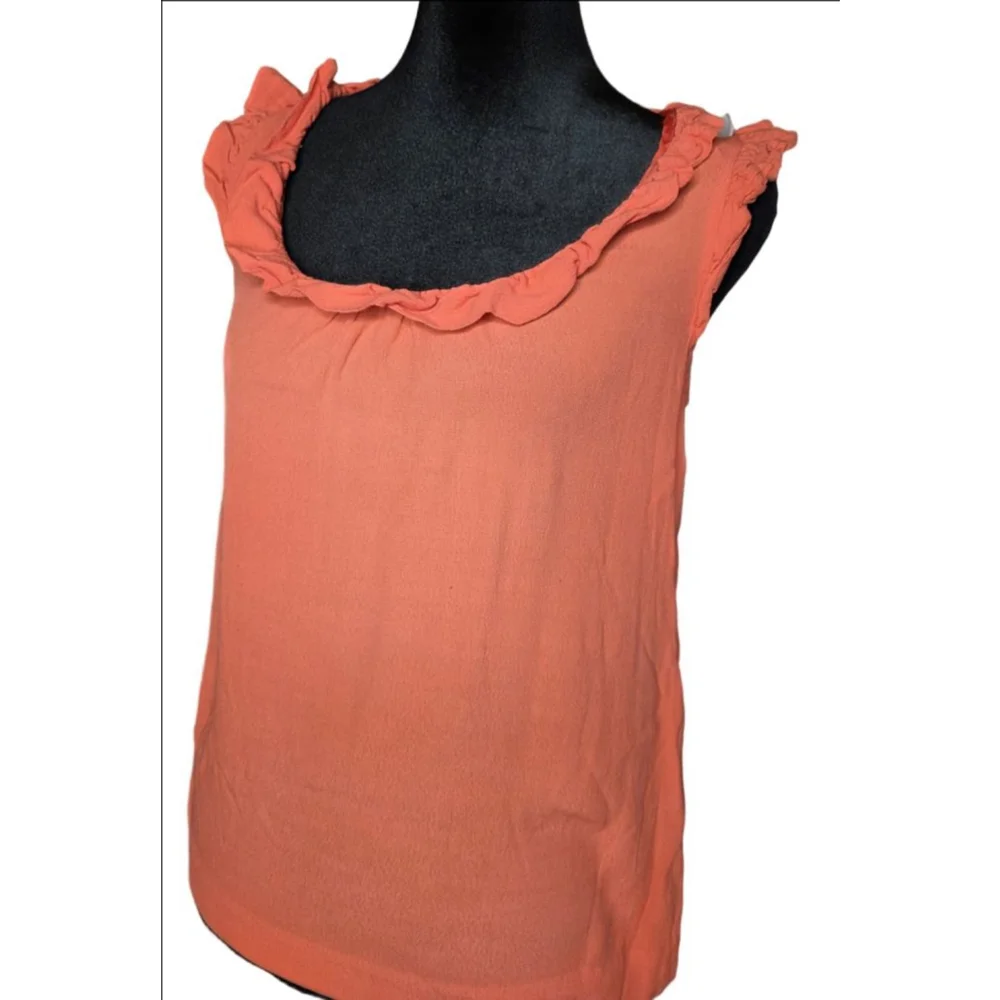 Kate Spade sleeveless ruffle scoop neck top XS
